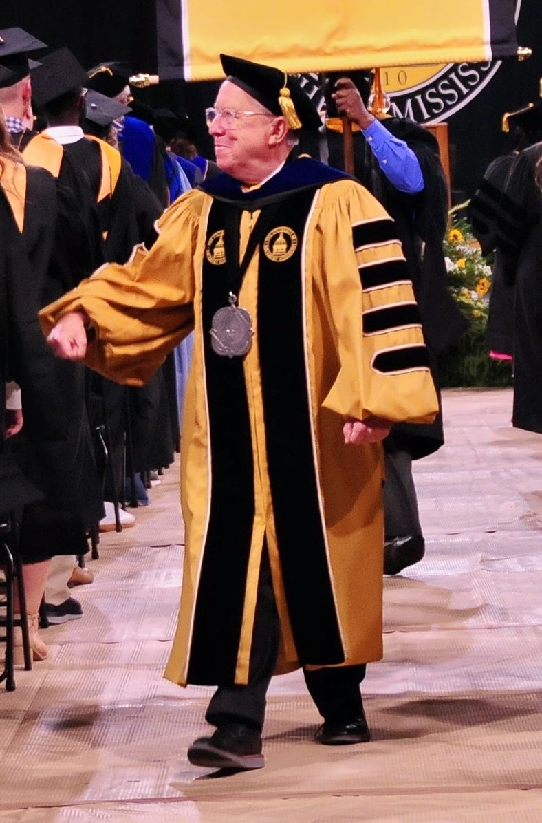 Joe Paul in regalia during commencement